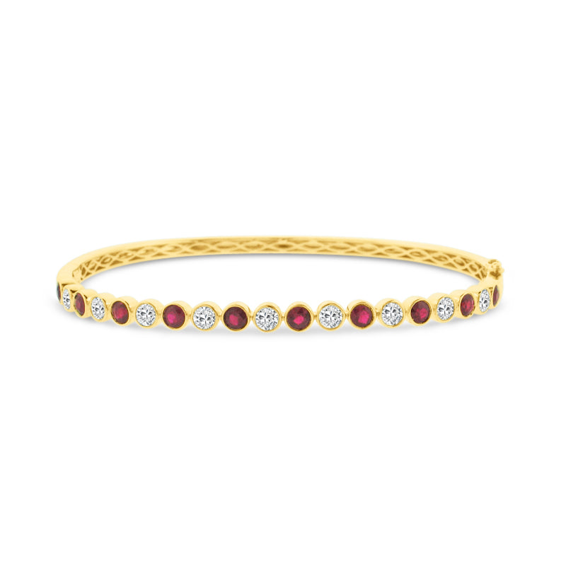 18K GOLD DIAMOND AND RUBY BRACELET