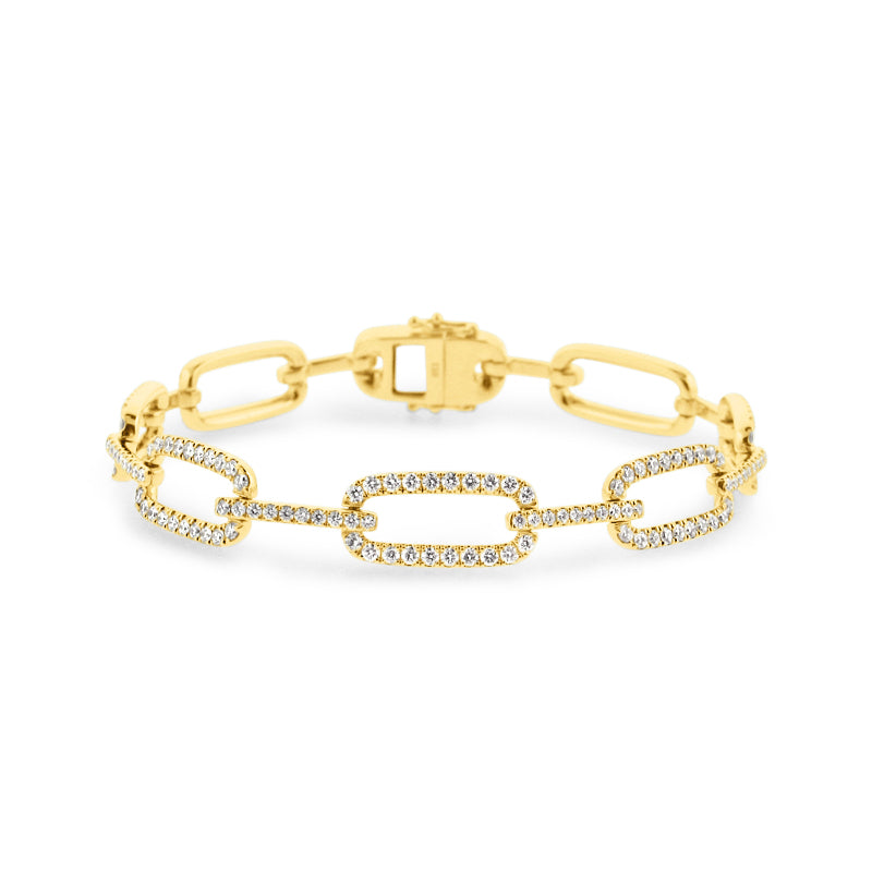 18K YELLOW GOLD DIAMOND "LOVE LINK" BRACELET