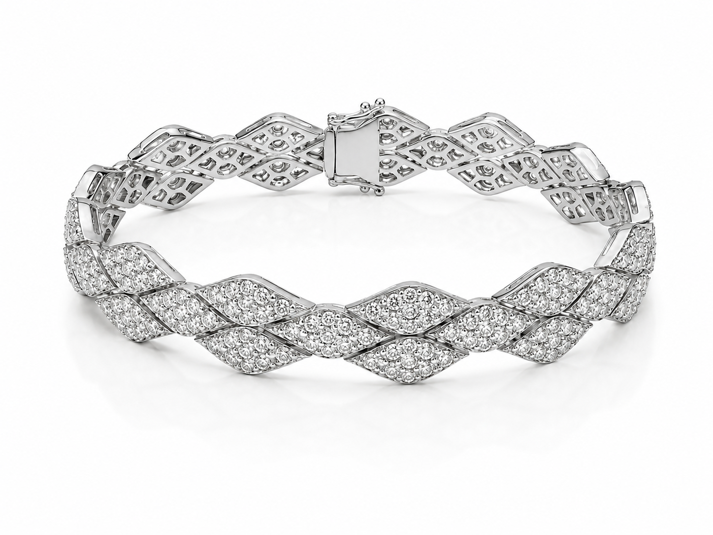 18K WHITE GOLD 5.59CT SILLOUETTE DIAMOND BRACELET