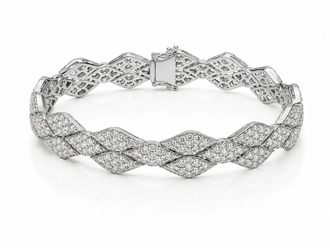 18K WHITE GOLD 5.59CT SILLOUETTE DIAMOND BRACELET