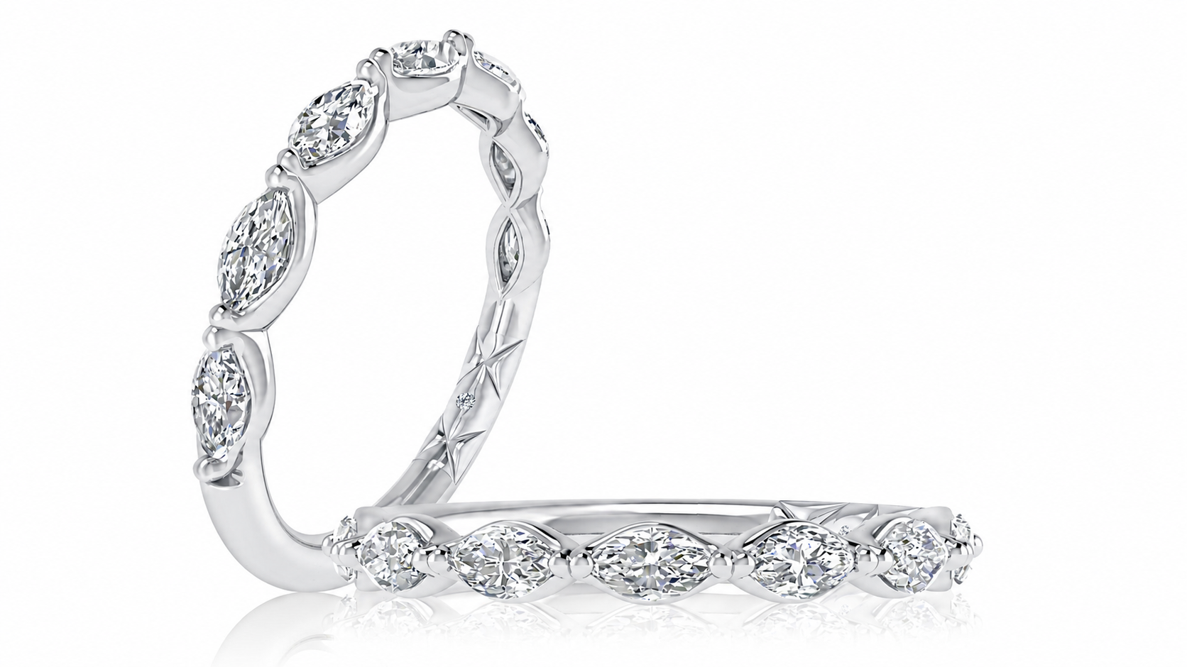 14K WHITE GOLD MARQUISE DIAMOND BAND