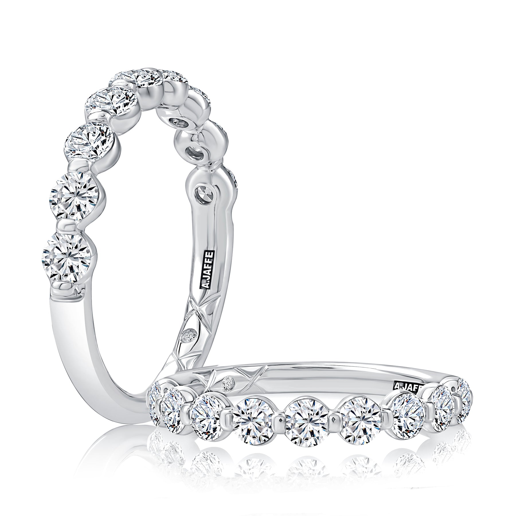 14K WHITE GOLD SINGLE PRONG ROUND DIAMOND BAND