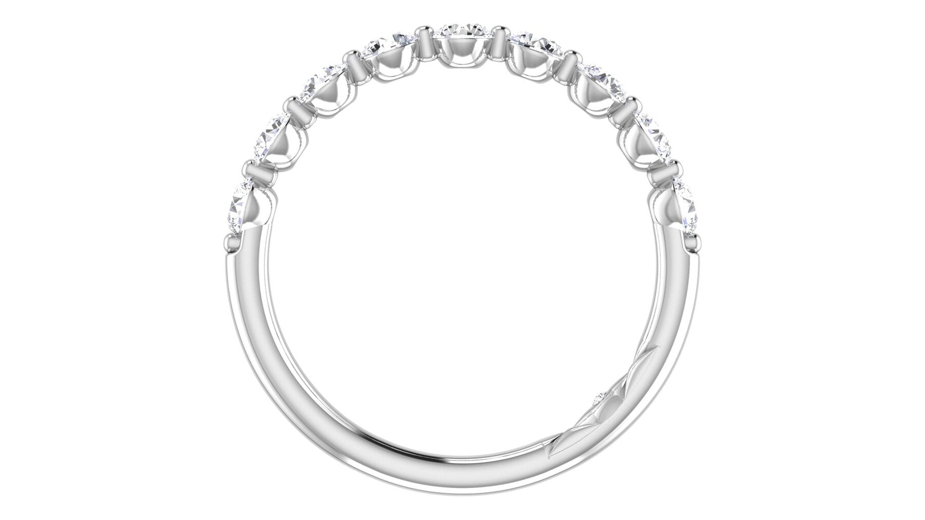 14K WHITE GOLD SINGLE PRONG ROUND DIAMOND BAND