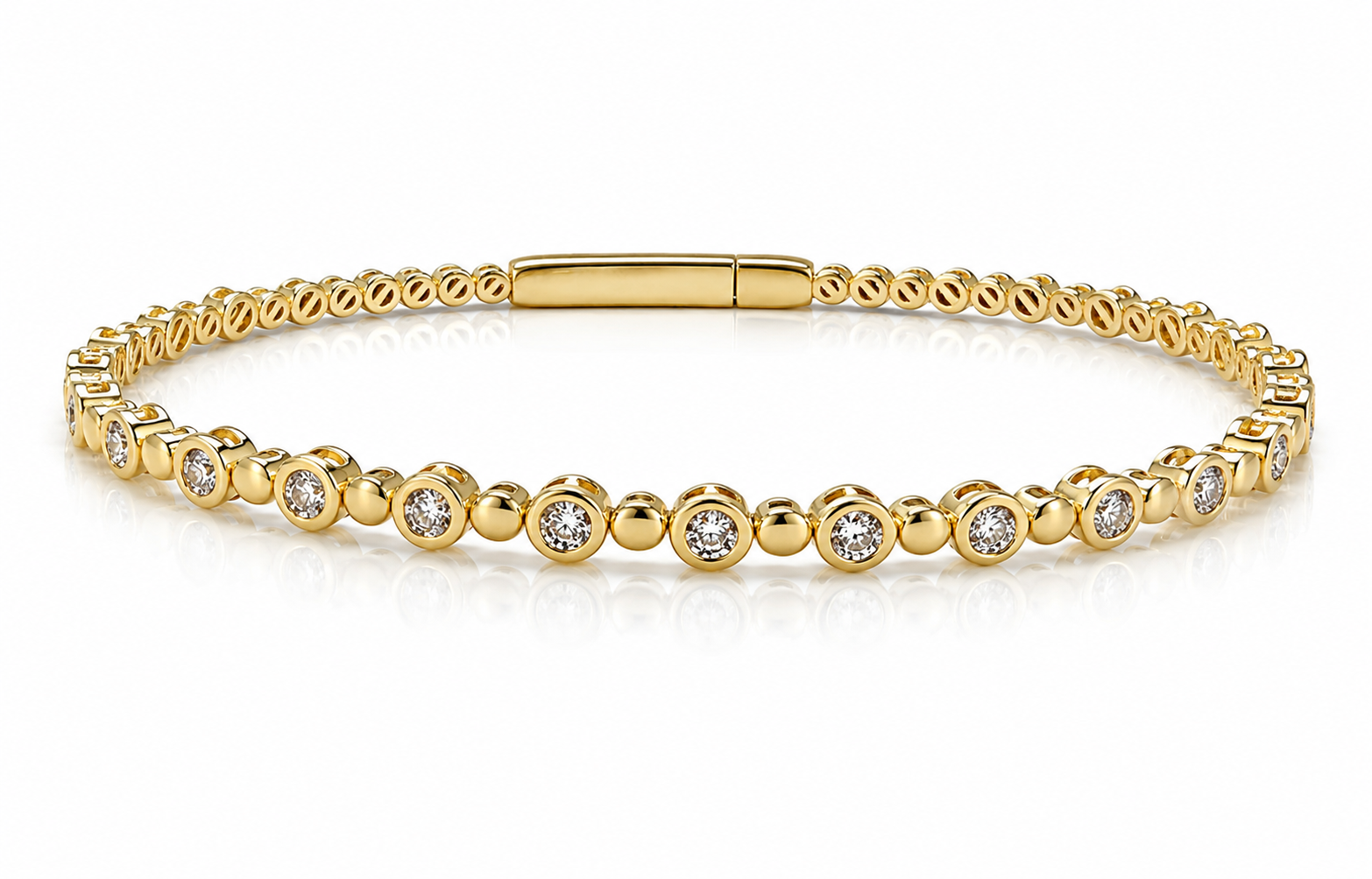 14KY BEZELED DIAMOND FLEX BRACELET