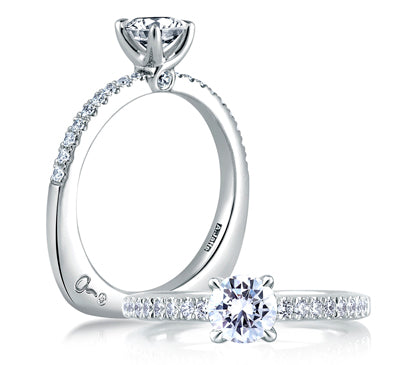 A.JAFFE CLASSICS CLASSIC PAVÉ WITH LOOP PROFILE SET ENGAGEMENT RING 0.27             (not including