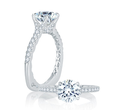 A.JAFFE QUILTED COLLECTION VINTAGE FRENCH PAVÉ QUILTED ENGAGEMENT RING 0.28            (not includi