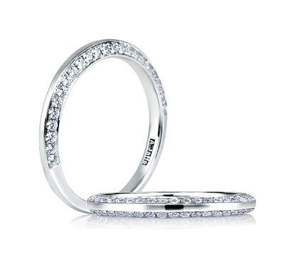 A.JAFFE ART DECO CLASSIC SIDE PAVÉ BAND 0.37