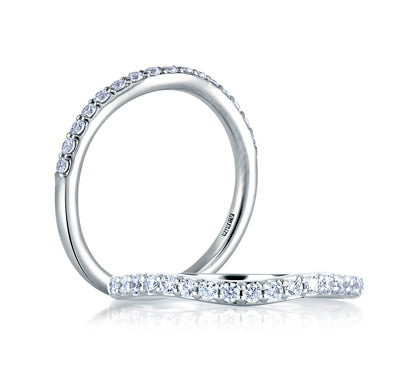 A.JAFFE CLASSICS CLASSIC CURVED PRONG SET CONTOUR BAND 0.24