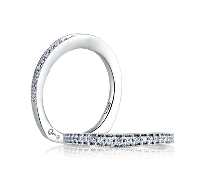 A.JAFFE ART DECO PAVÉ MILGRAIN SIGNATURE BAND 0.19