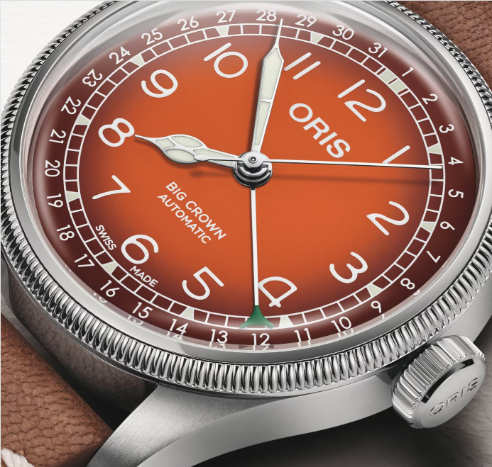 ORIS X CERVO VOLANTE BIG CROWN AUTOMATIC WATCH IN GRADIENT SUNSET ORANGE