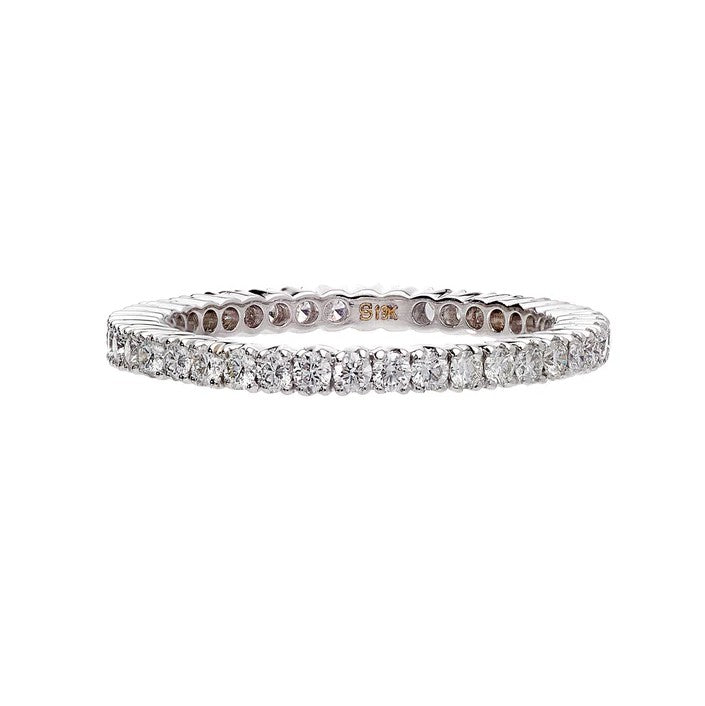 18K WHITE GOLD PETITE PRONG DIAMOND BAND
