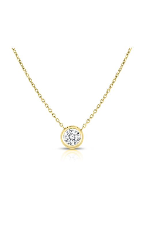 18K YELLOW GOLD DIAMONDS BY THE INCH BEZEL SET SOLITAIRE NECKLACE