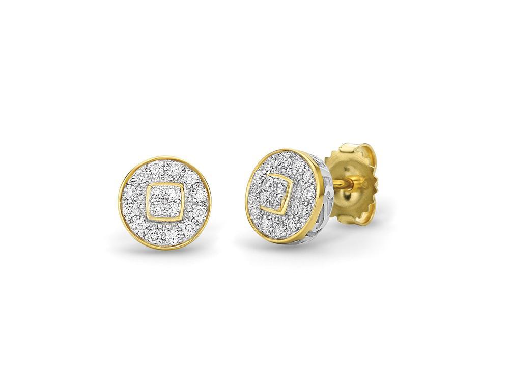 Alor 18 karat Yellow Gold, 0.27 total carat weight Diamonds and stainless steel. Imported.