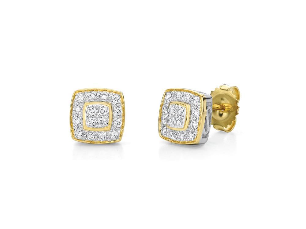 Alor 18 karat Yellow Gold, 0.27 total carat weight Diamonds and stainless steel. Imported.