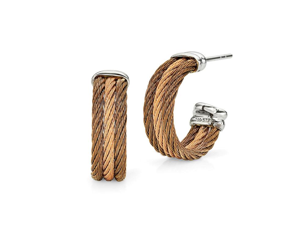 Alor Bronze cable and rose cable, 18 karat White Gold with stainless steel. Imported.