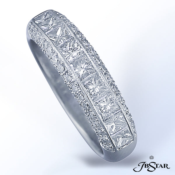 JB STAR PLATINUM DIAMOND BANDDIAMONDS: 1.32 CT. TW. (PRINCESS, & ROUND)
