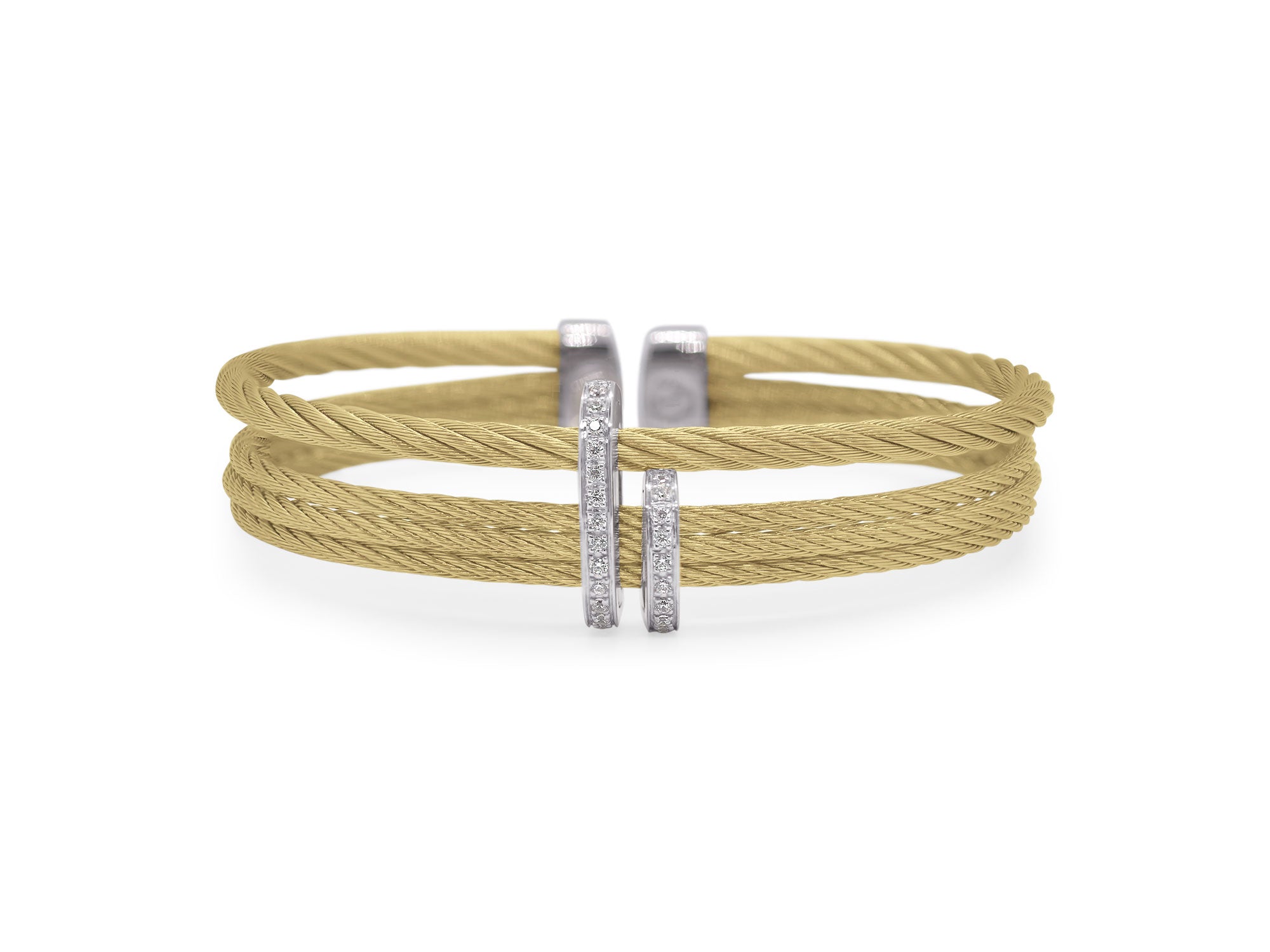 Yellow Cable Bracelet With 18k Gold And Diamonds
