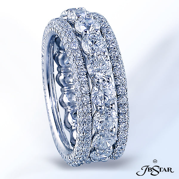 JB STAR PLATINUM DIAMOND RING GUARDS.DIAMONDS: ROUND: 1.15 CT. TW.
