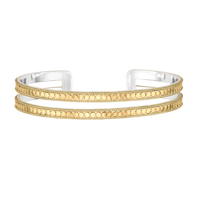 Ana Beck 18k gold plated and sterling silver Double Bar Cuff - Gold