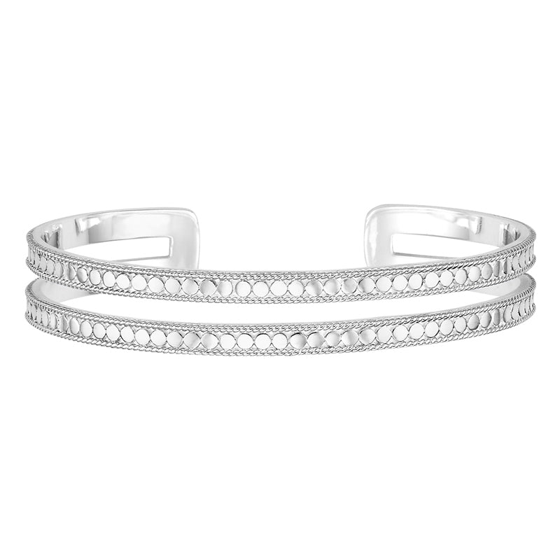 Ana Beck Sterling Silver Double Bar Cuff - Silver