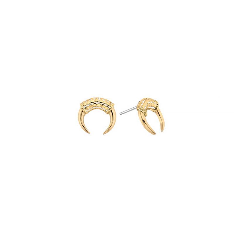 Ana Beck 18k gold plated and sterling silver Mini Horn Earrings - Gold