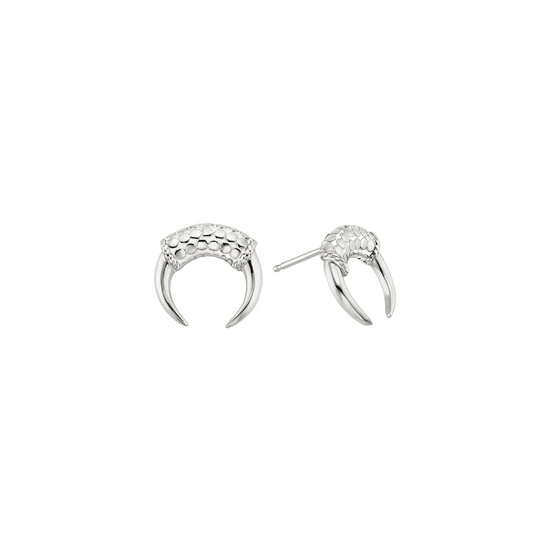 Ana Beck Sterling Silver Mini Horn Earrings - Silver