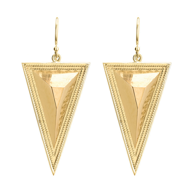 Ana Beck 18k gold plated and sterling silver Exclusive - Triangle Stud Drop Earrings