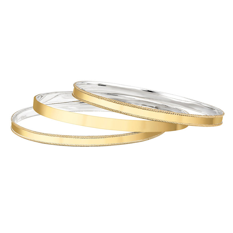 Ana Beck 18k gold plated and sterling silver Exclusive - Smooth Skinny Bangles