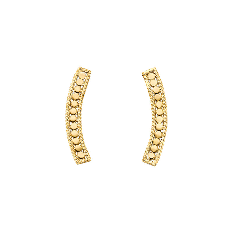 Ana Beck 18k gold plated and sterling silver Curved Ear Climber Studs- Gold