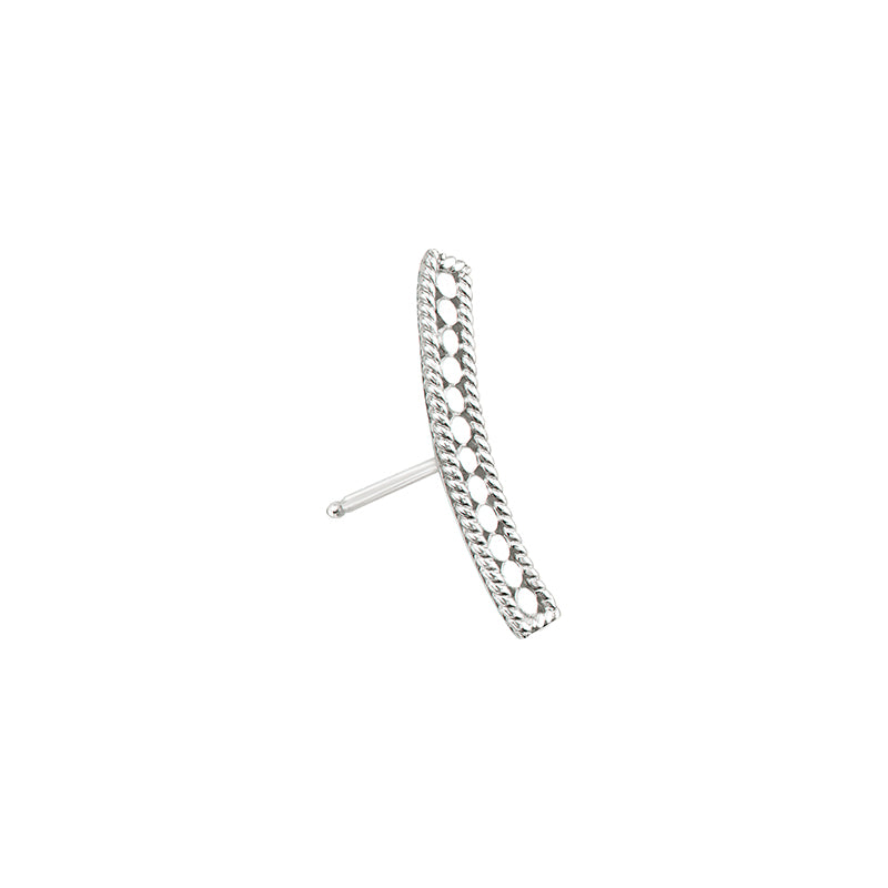 Ana Beck Sterling Silver Curved Ear Climber Studs - Silver