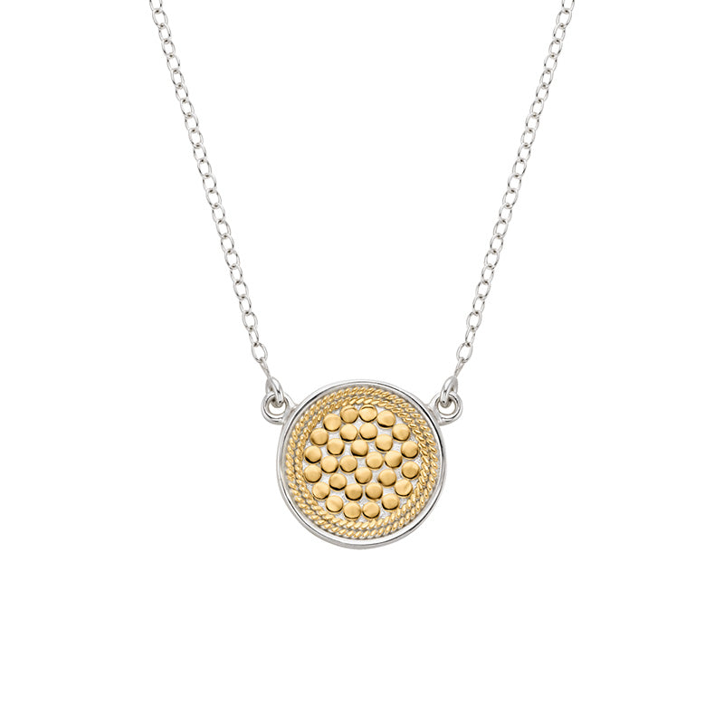 Ana Beck 18k gold plated and sterling silver Reversible Disk Necklace