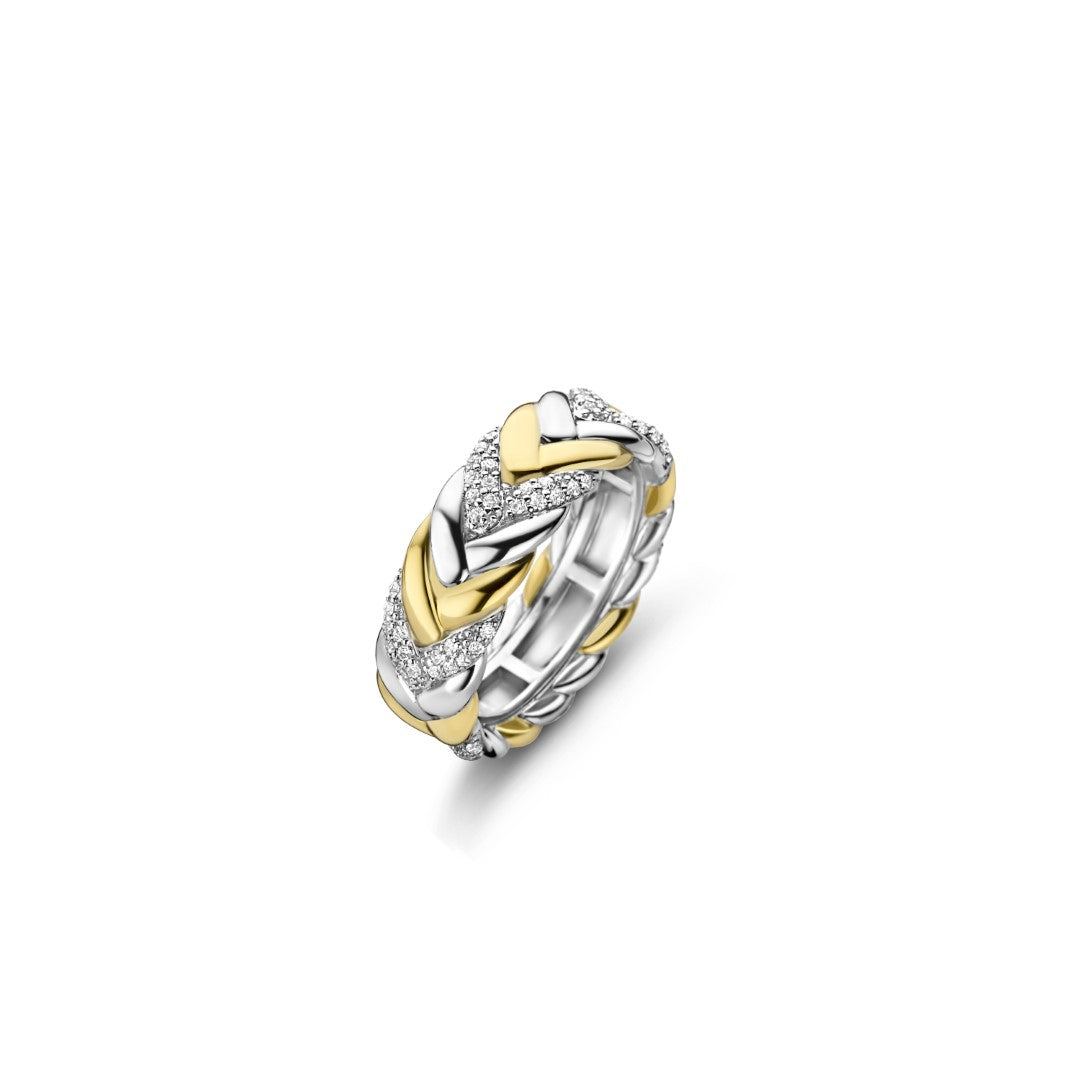 Tisento Milano Sterling Silver gold plated Silver yellow gold platedRing Finger Size 7.75