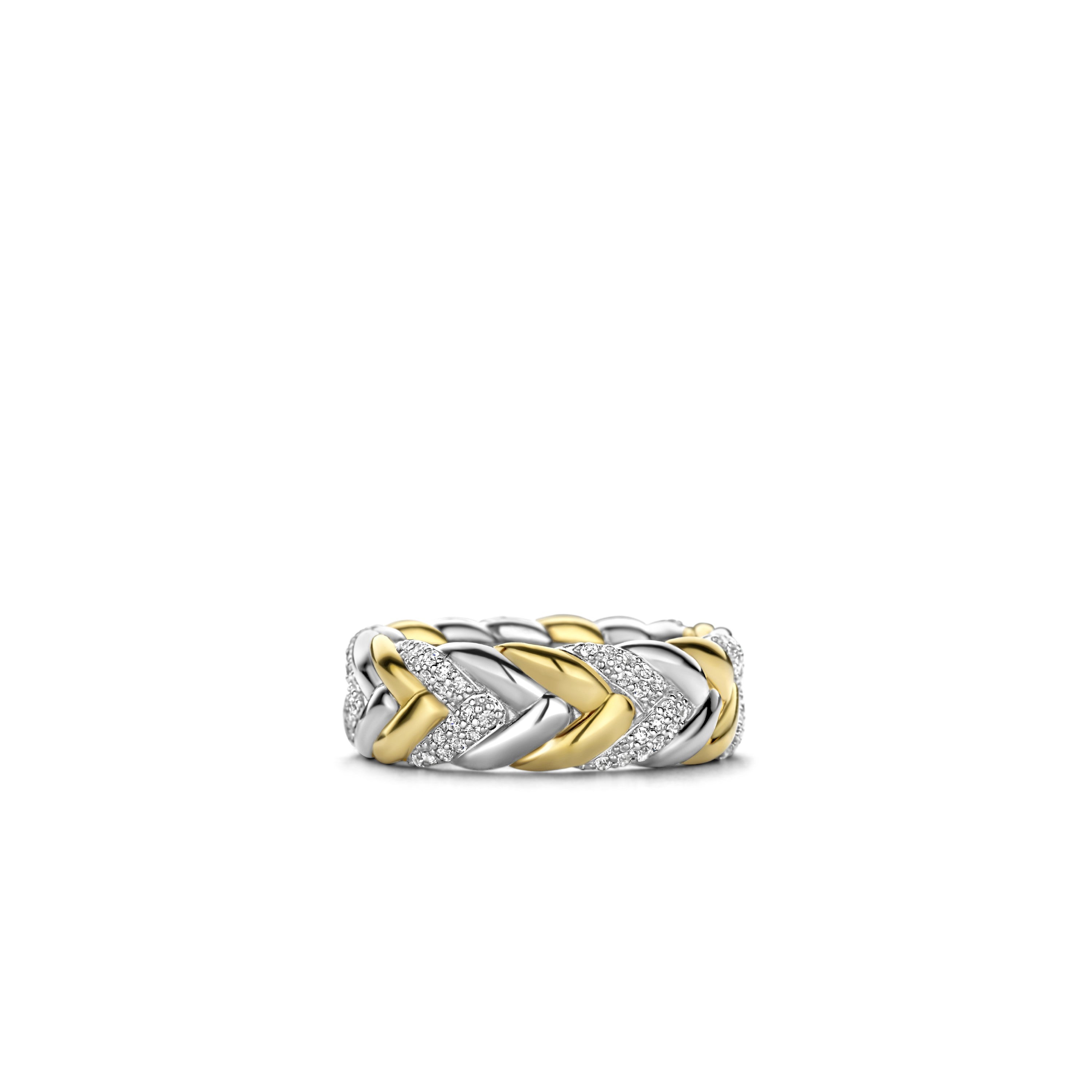 Tisento Milano Sterling Silver gold plated Silver yellow gold platedRing Finger Size 7.75