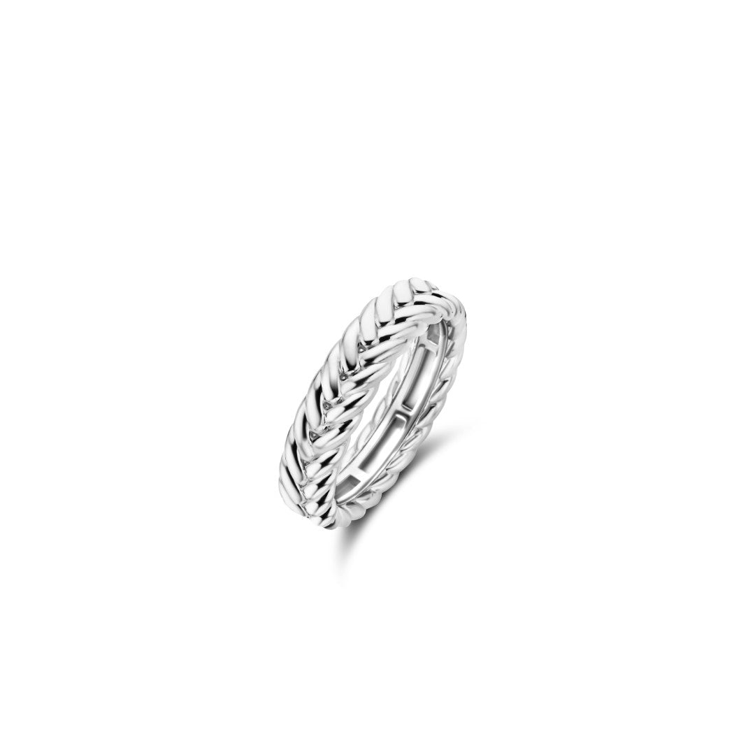 Tisento Milano Sterling Silver rhodium plated SilverRing Finger Size 7