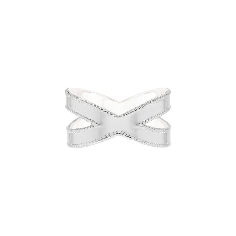 Ana Beck Sterling Silver Exclusive - Smooth Single Cross Ring - Silver