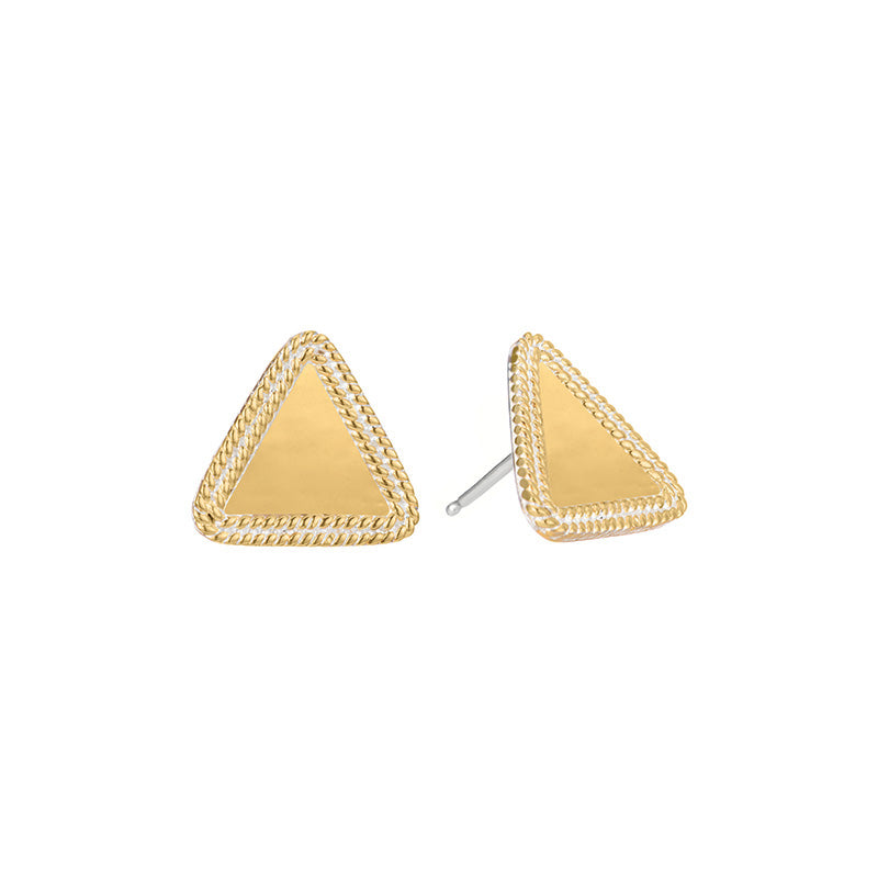 Ana Beck 18k gold plated and sterling silver Exclusive - Smooth Small Triangle Stud Earrings
