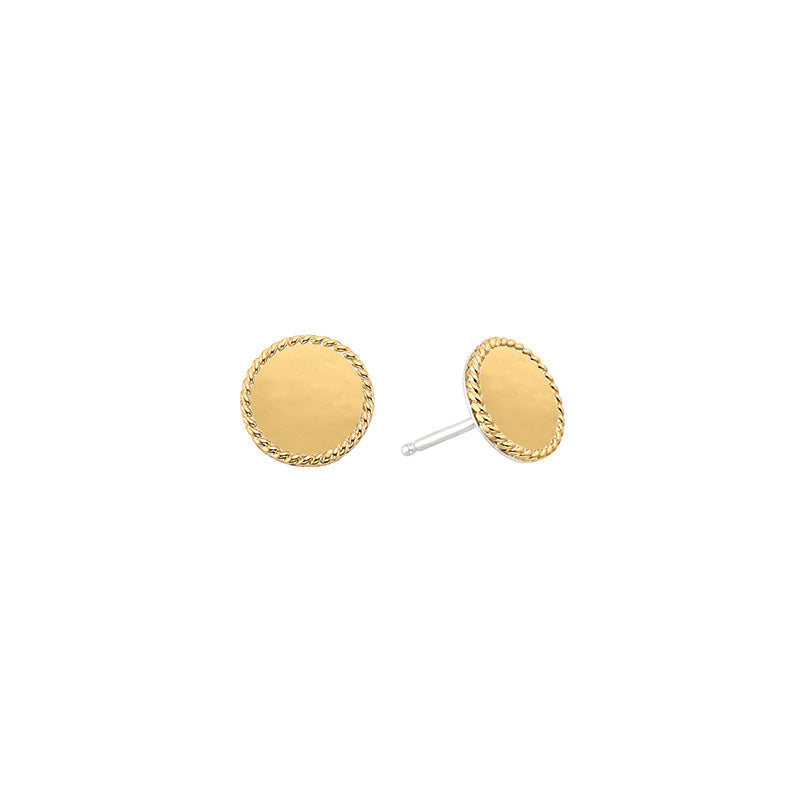 Ana Beck 18k gold plated and sterling silver Exclusive - Smooth Mini Circle Stud Earrings