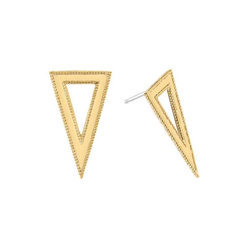 Ana Beck 18k gold plated and sterling silver Exclusive - Smooth Open Triangle Stud Earrings