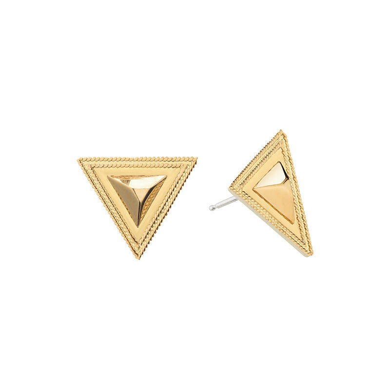 Ana Beck 18k gold plated and sterling silver Exclusive - Triangle Studded Earrings
