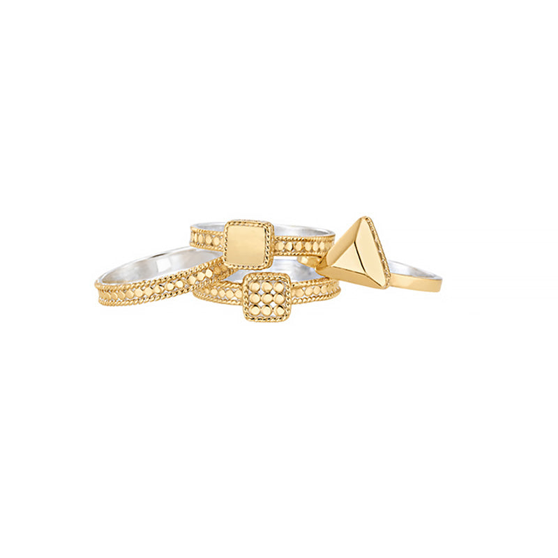 Ana Beck 18k gold plated and sterling silver Quadruple Stack Rings - Gold
