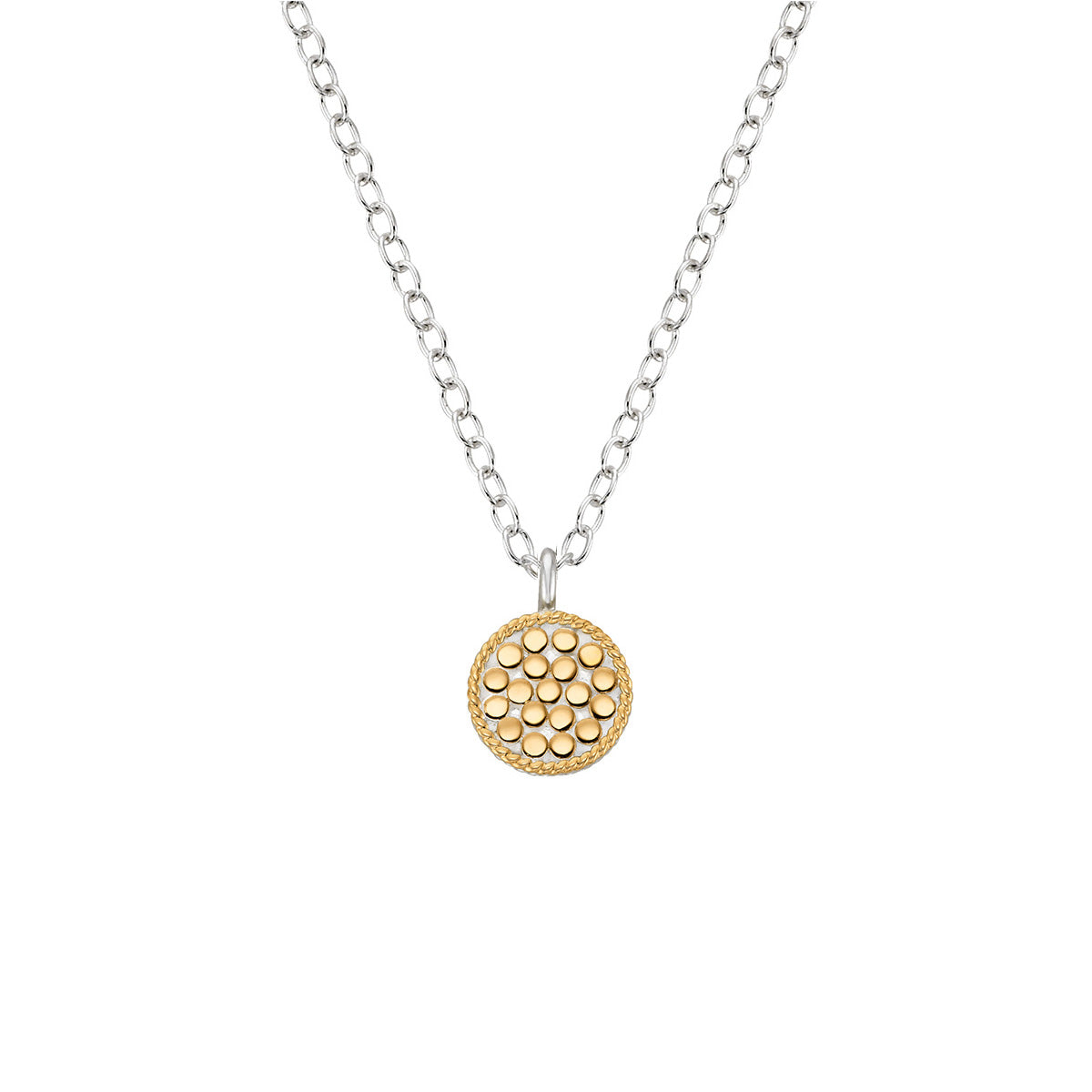 Ana Beck 18k gold plated and sterling silver Mini Reversible Circle Necklace