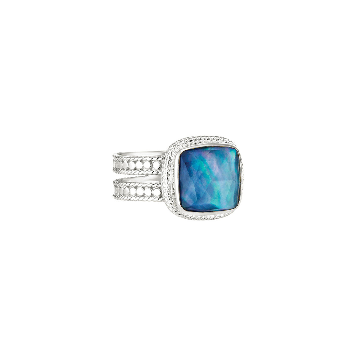 Ana Beck Sterling Silver Lapis Square Ring - Silver