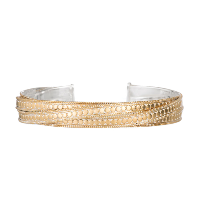 Ana Beck 18k gold plated and sterling silver Twisted Skinny Cuff - Gold