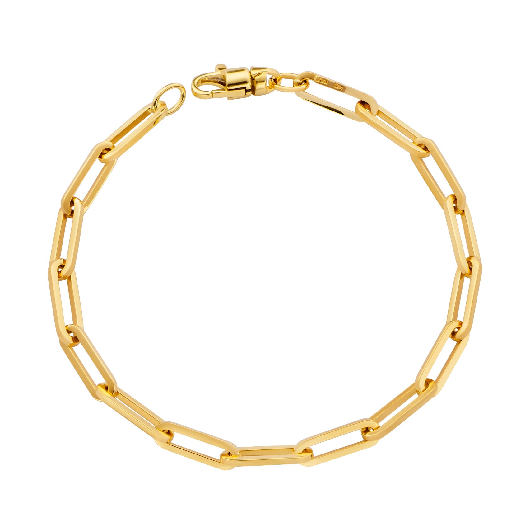 HERCO 14K YELLOW GOLD SOLID PAPERCLIP BRACELET