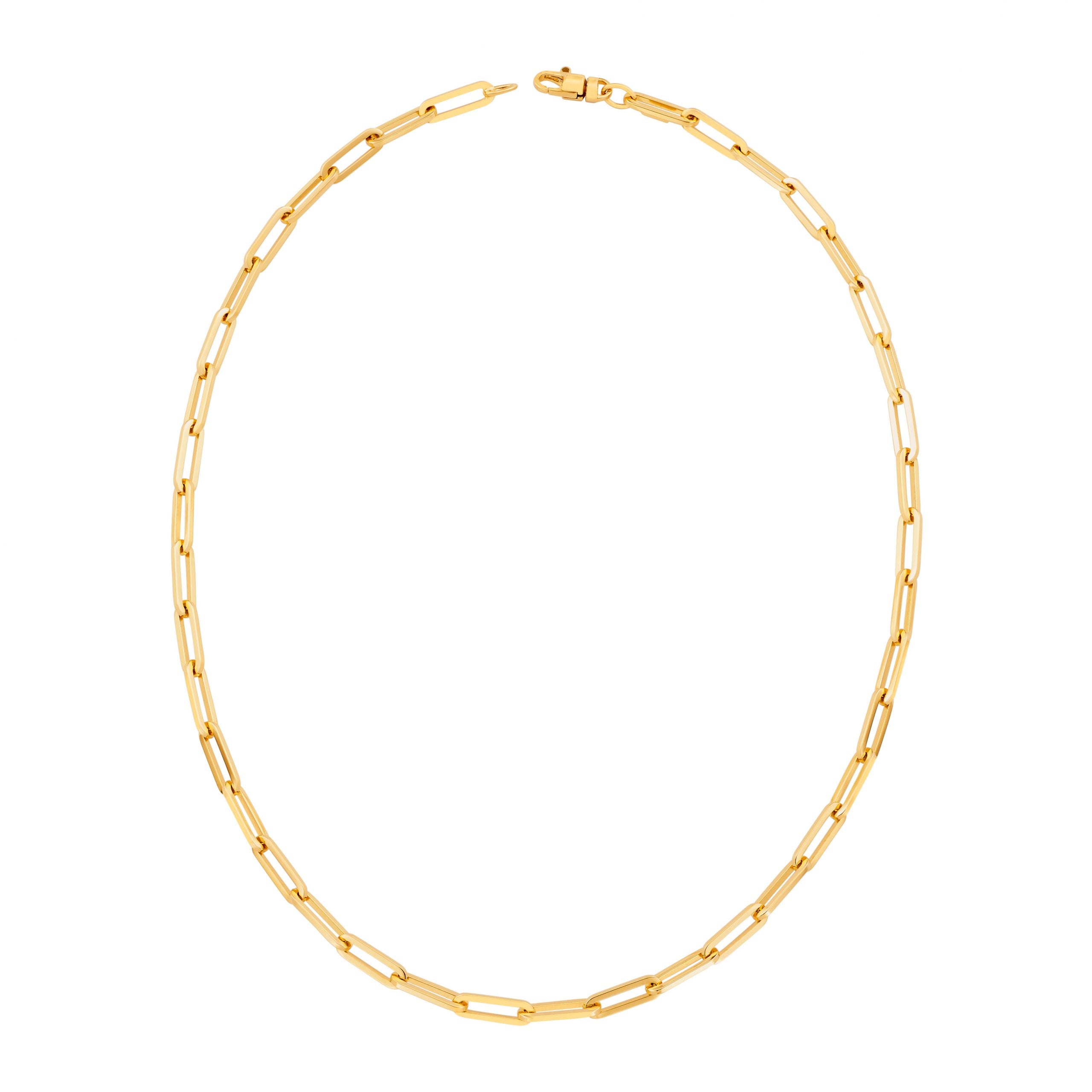 HERCO 14K YELLOW GOLD ITALIAN PAPERCLIP CHAIN 18 INCHES