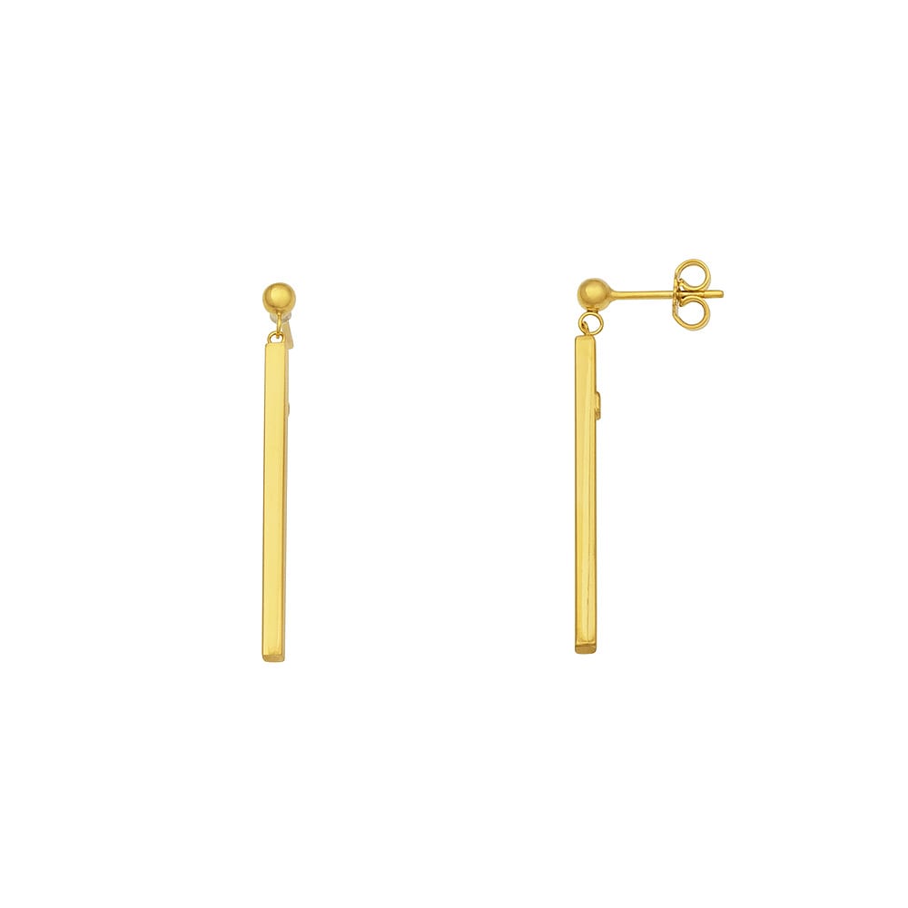 HERCO 14K YELLOW GOLD BAR POSTED EARRINGS