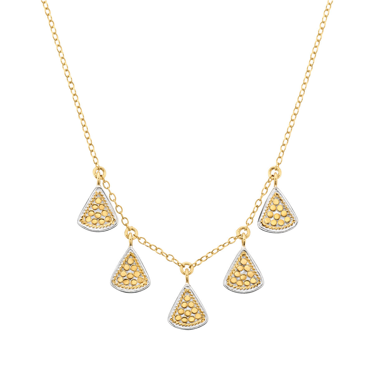Ana Beck 18k gold plated and sterling silver Triangle Charm Necklace - Gold