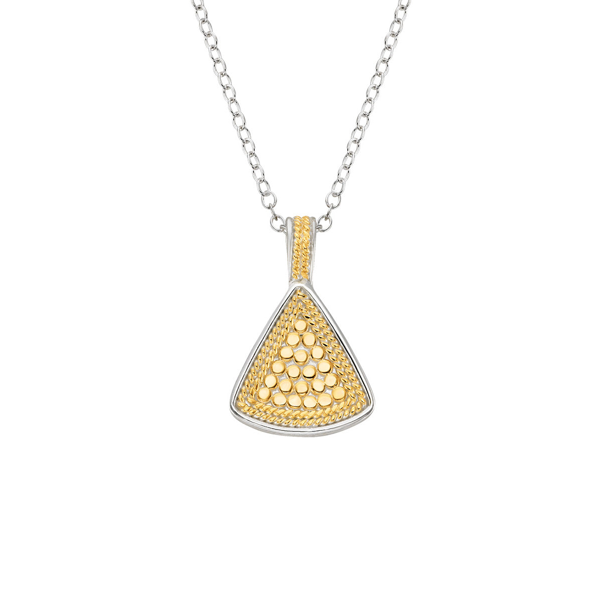 Ana Beck 18k gold plated and sterling silver Reversible Triangle Drop Necklace