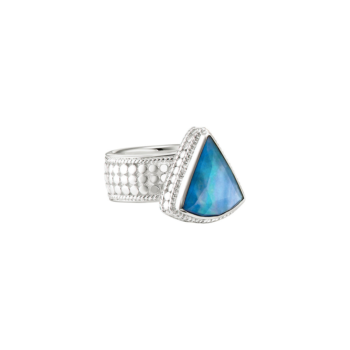 Ana Beck Sterling Silver Lapis Triangle Ring - Silver