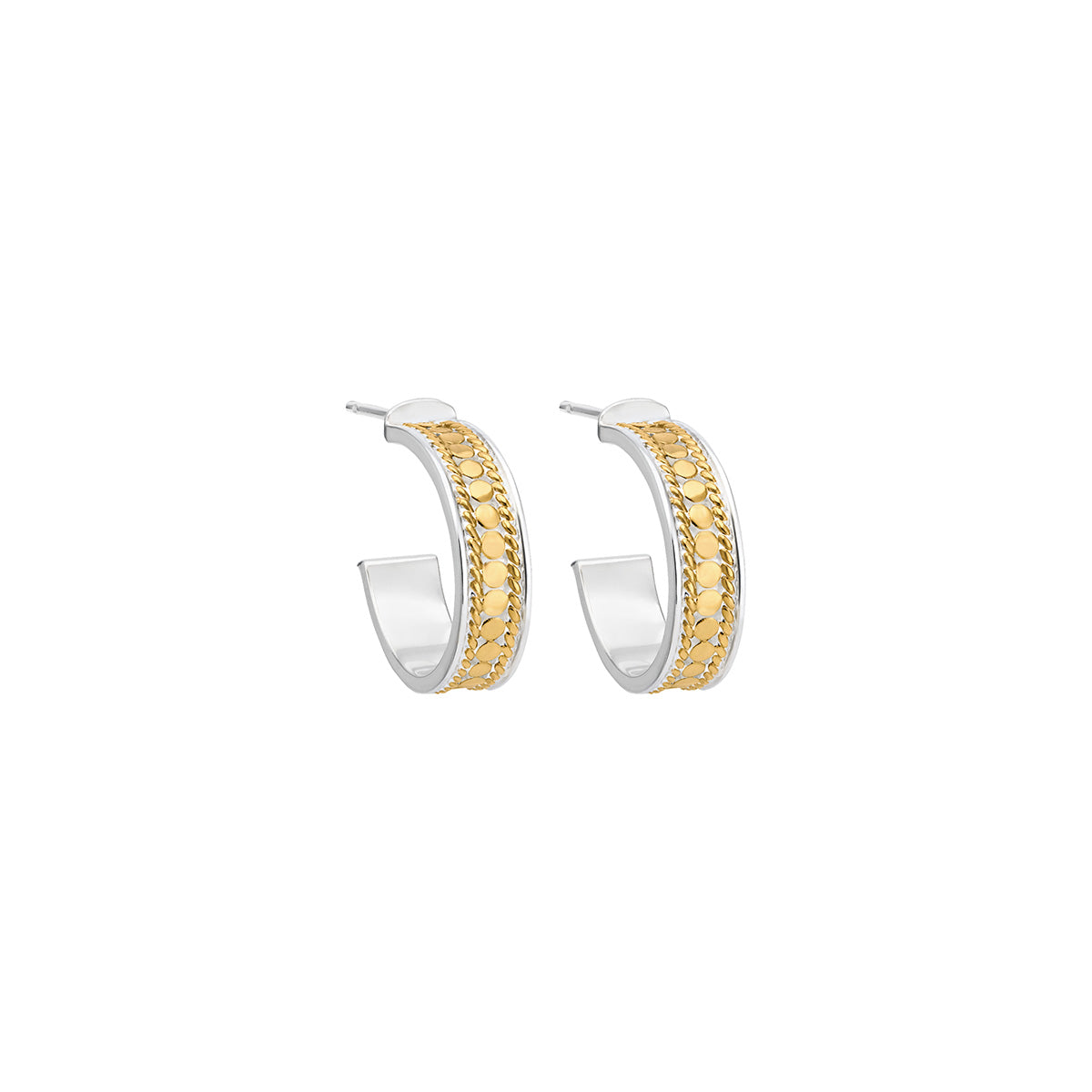 Ana Beck 18kt gold plated and sterling silver Hoop Post Earring - Gold